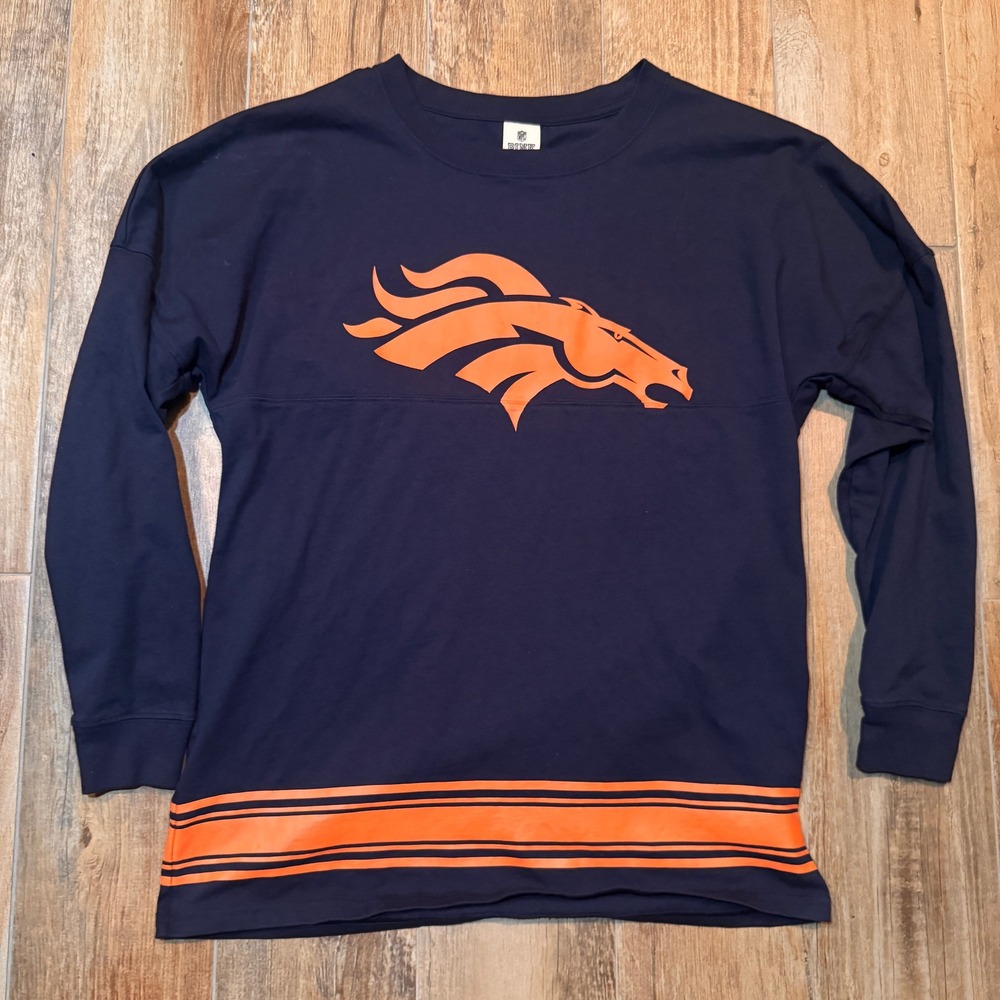 PINK Victoria's Secret NFL Denver Broncos Spirit Jersey Navy Blue Orange Small